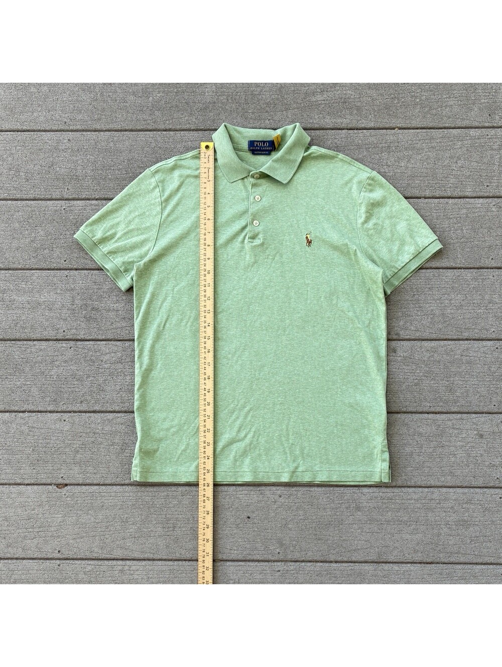 Polo Ralph Lauren Men’s M Custom Slim Fit Polo Shirt Heather Sage Green Heather
